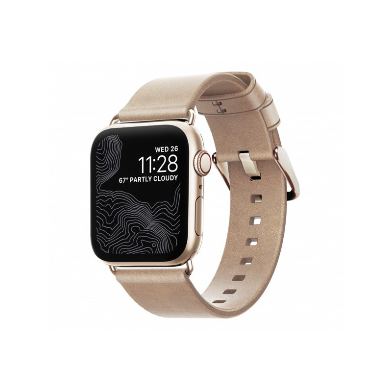 gold slim / strap leather Modern Watch Apple Nomad 38 40 mm
