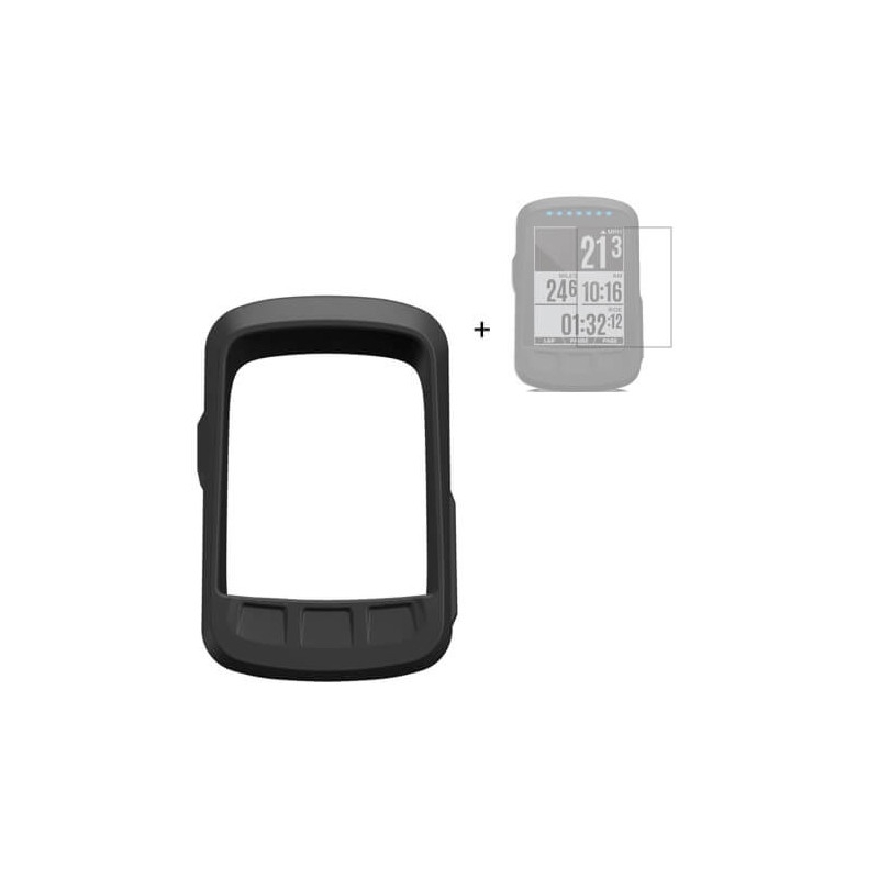 Casecentive Silicone case Wahoo ELEMNT ROAM V2 with screen protector black