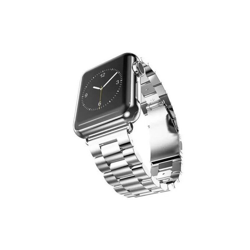 Luxury Apple Watch Band Sterling Silver Paperclip Chain Strap iWatch  Armband 38mm 40mm 41mm 42mm 44mm 45mm Women Style Smart Watch Bracelet