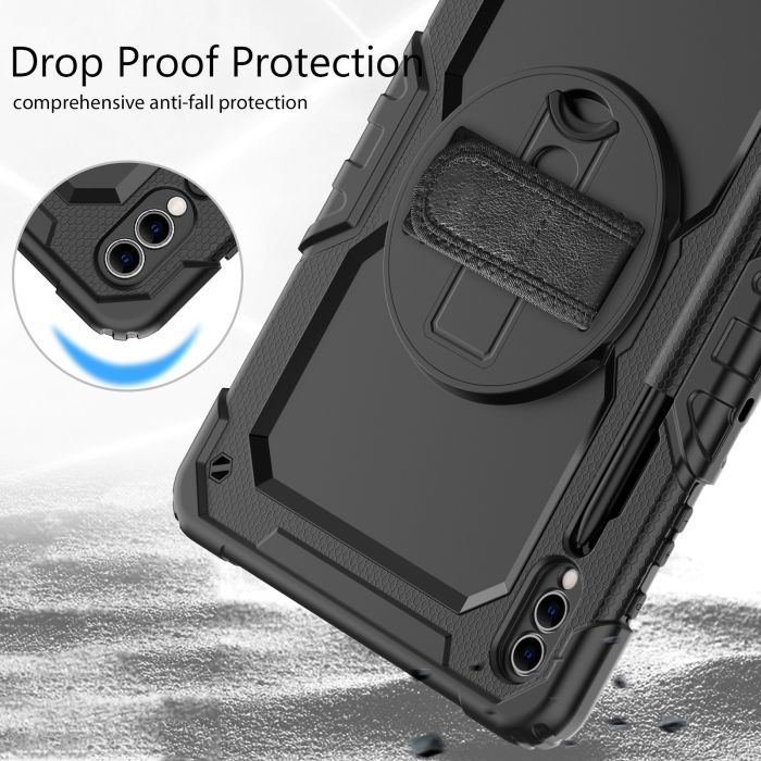 Casecentive Handstrap Pro Hardcase with strap Galaxy Tab S9 Ultra black