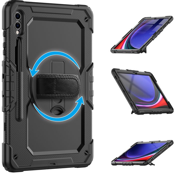 Casecentive Handstrap Pro Hardcase with strap Galaxy Tab S9 Ultra black