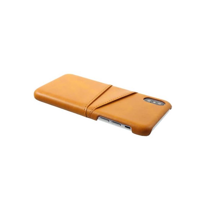 Casecentive Leren Wallet back case iPhone X / XS tan