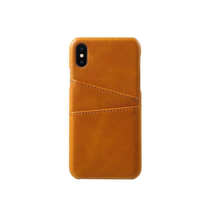 Casecentive Leren Wallet back case iPhone X / XS tan