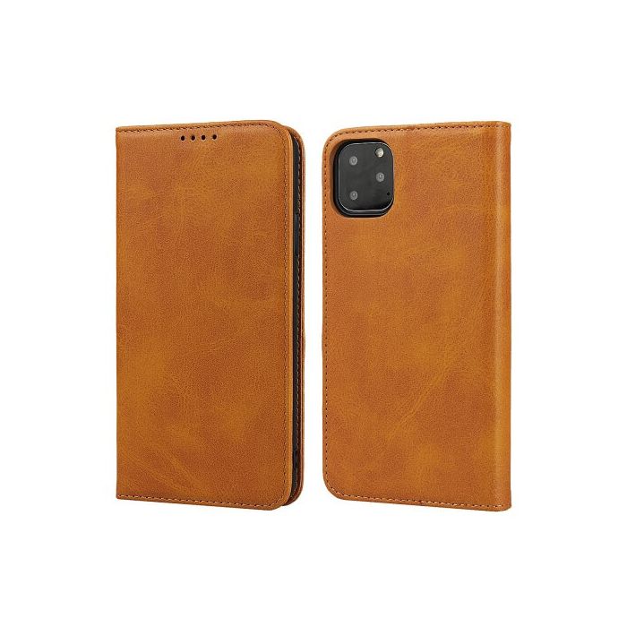 Casecentive Leren Wallet case iPhone 11 Pro Max tan