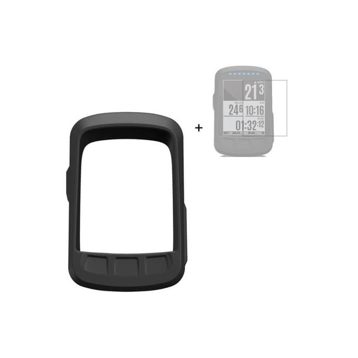 Casecentive Silicone hoesje Wahoo ELEMNT ROAM V1 met screenprotector zwart