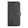 Casecentive Leather Wallet case with closure iPhone 15 Black sticky