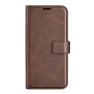 Casecentive Leather Wallet case with closure iPhone 15 Brown sticky