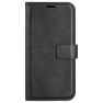 Casecentive Leather Wallet case with closure iPhone 16 Black sticky