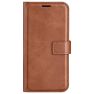 Casecentive Leather Wallet case with closure iPhone 16 Brown sticky