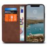 Casecentive Leren Wallet case iPhone XR bruin sticky