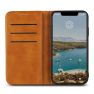 Casecentive Leren Wallet case iPhone XR tan sticky