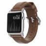 Nomad traditional leather strap Apple Watch 42mm / 44mm / 45mm / 49mm brown / silver sticky